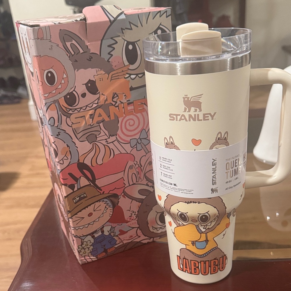 Stanley Cream Travel Tumbler with Labubu Design New In Box